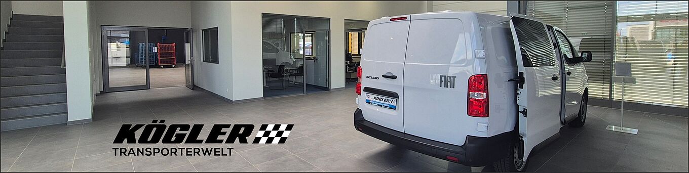 ein Transporter parkt vor der Garage in unserem Autohaus